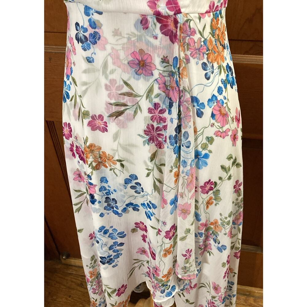Calvin Klein Surplice Floral Print Dress Sz 6 Fairy Cottage Wedding Guest Easter - Picture 5 of 13